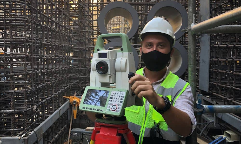 Alta survey lake havasu commercial site - ALTA SURVEY Arizona Professional land surveyor using a total station on a commercial construction site in Lake Havasu while conducting an ALTA survey