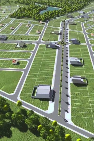 Illustration of a planned subdivision showing lot layouts and potential lot splits during property survey review