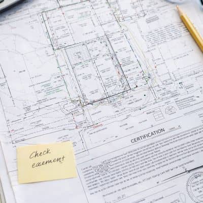 Commercial survey plan desk - ALTA SURVEY Arizona Detailed commercial land survey plans reviewed on a desk with notes and certification visible