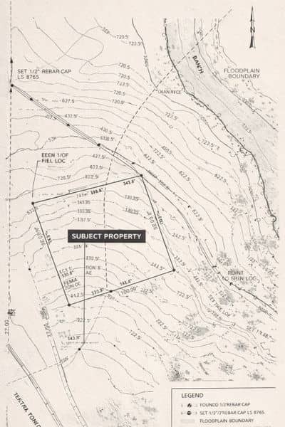 Topographic survey plan - ALTA SURVEY Arizona Detailed topographic plan from a land survey showing elevation lines and property boundaries